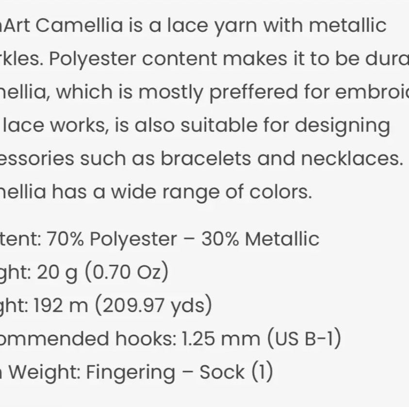 YarnArt Camellia Lace Yarn